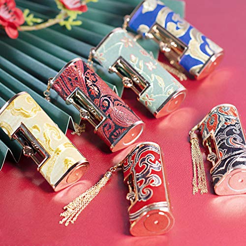 PIXNOR Vazio Tubo Batom Lip Balm Tubo de Borla Estilo Chinês Tipo Imprensa Recarregáveis Recipiente