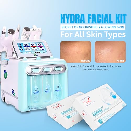 Image of A+ Hydra Facial Korean Monodose Kit | 6 Step Facial Kit with Sheet Mask & Rubber Mask | Fermented Rice Water & Ceramides | Nourishment, Hydration & Glowing Skin | For Men & Women