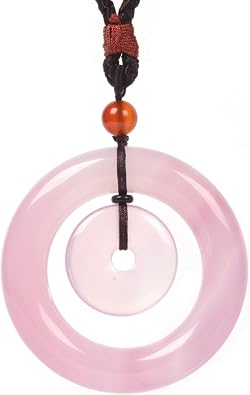 Justinstones Agate Peace Donut&ring Pendant Set 50mm Double Circle Lucky Donut Pendant Necklace 28 Inch
