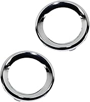 Vista 1 de For Jeep Renegade 2019 2020 2021 Fog Light Trim Driver and Passenger Side Pair Chrome Round ABS Plastic Replacement For CH1038208