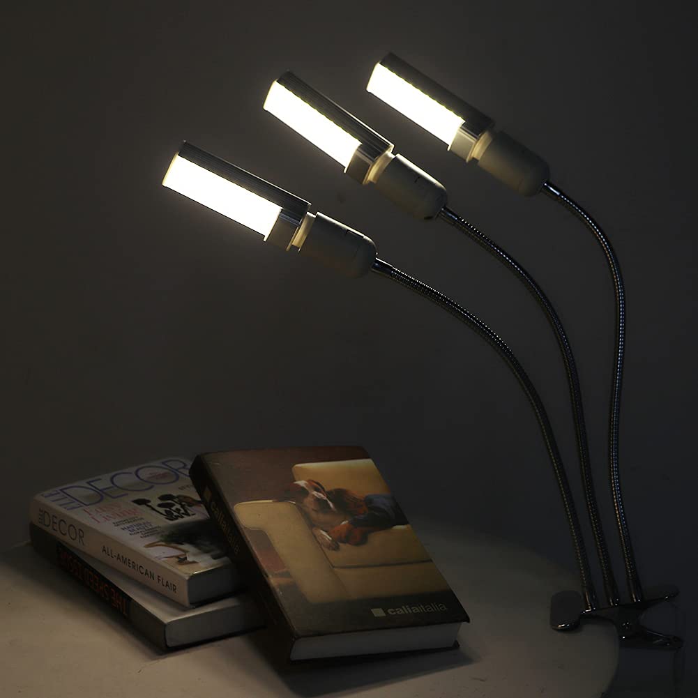 LED Grow Light para planta interior, lámpara de espectro completa de base E27, diseño de cuello de cisne de 3 cabezas, 75W USB con plantas hidropónicas