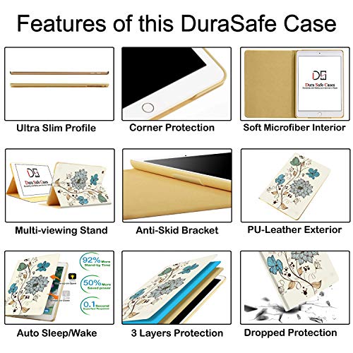 Image of DuraSafe Cases for iPad Air 5th 4th 6th 11th [ Air 11 /6 2024 /5 2022 /4 2020 ] A2588 A2316 MYFQ2HN /A MYFN2HN /A MYFQ2HN /A Printed Smart PU Leather Flip Folio Book Cover - Watercolor Flowers
