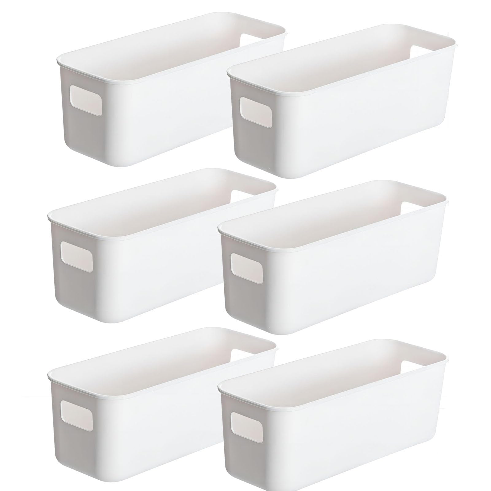 6 Stück Aufbewahrungsbox Kunststoff Aufbewahrungskorb mit Griffen Boxen Aufbewahrung Küche Aufbewahrungsboxen Küchenschrank Organizer box für Badezimmer Regal Ordnungsboxen Kunststoffbox (6 Stück) Küche, Haushalt & Wohnen