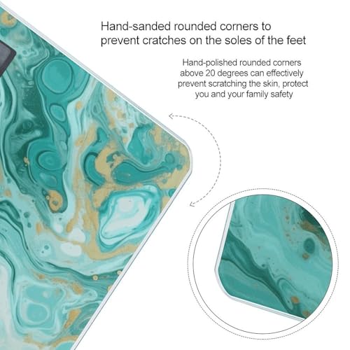Báscula digital de baño mármol azul y dorado miniatura 4