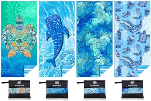 Microfiber Thin Lightweight Beach Towel Sand Free Quick Dry Absorbent Compact Towels for Swimming Pool Camping Beach Accessories Large Easy Pack Travel Things for Vacation Essentials Adult Gift