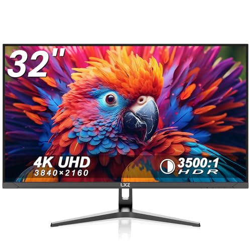 Image of LXZ 32 inch 4K Monitor UHD 3840 x 2160, VA Panel, AMD FreeSync Premium, 178 Viewing Angle, 100% sRGB, 3500:1 Contrast Ratio, Compatible with Wall mounting 75 x 75MM