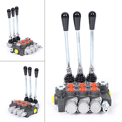 Válvula Distribuidor Hidraulico Control Manual 40 l/min, 3 Bobinas P40, Válvula control Manual Hidráulica, Válvulas de Regulación de Dirección Hidráulica, 1/2' BSPP