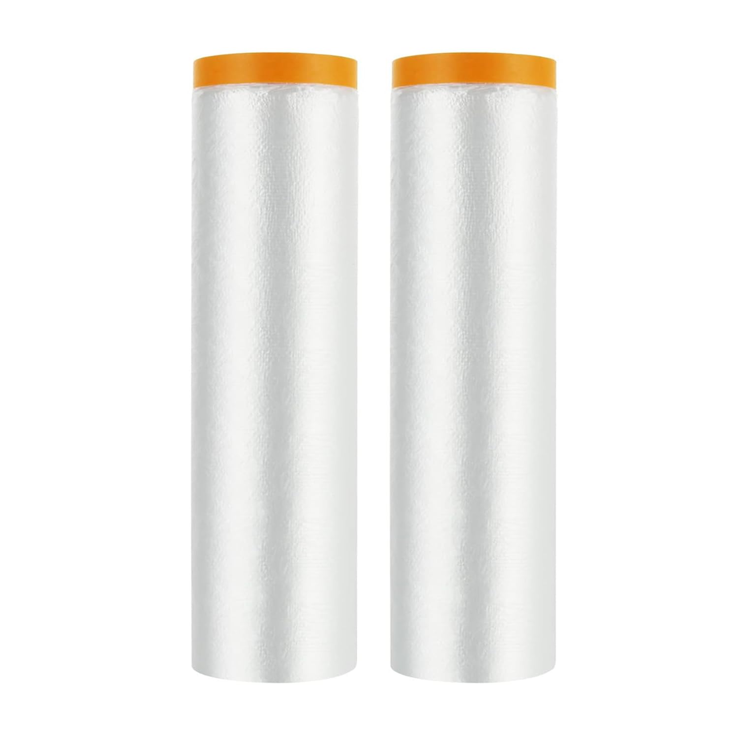 2-Pack Masking Film Rolls with Self-Adhesive Tape, 1.5M x 20M Drop Film Pre-Taped Masking Film, Plastic Dust Sheet Cloth for Painting Car Wall Furniture Windows Doors and Spraying Protection