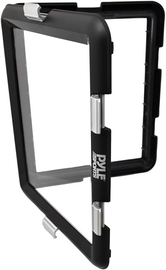 Pyle Universal iPad Waterproof Case, Marine Water Resistant IPX8 Outdoor Rugged Heavy Duty Tough Durable Shockproof Dustproof Protective Case with Screen Protector and Headphone Jack (Black) - Image 2