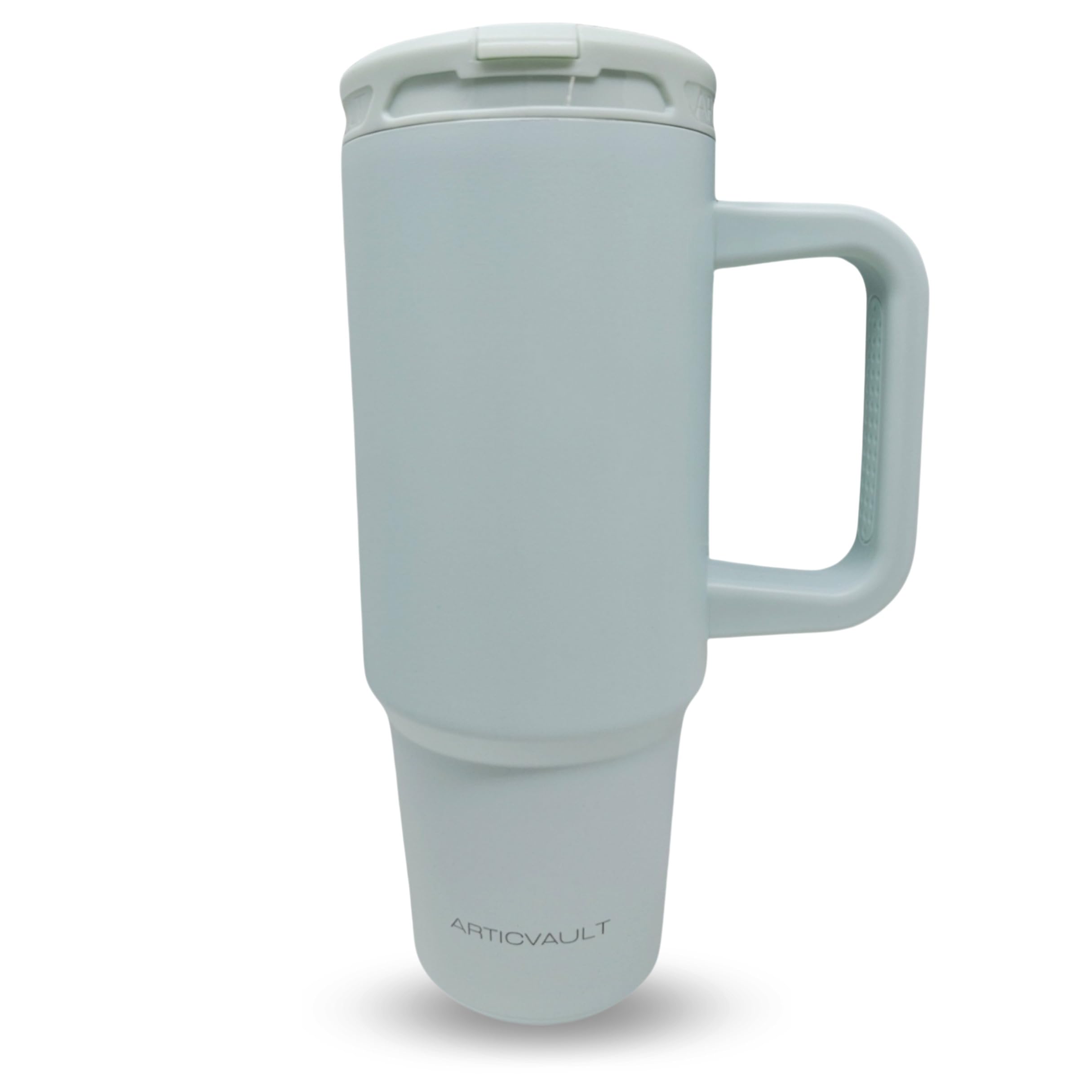 40 oz Tumbler with Handle & Flip Straw - | Car Cup Holder Friendly, Leak Resistant Water Bottle | Reusable Insulated Stainless Steel | Gifts for Women & Men (Fresh Mint)