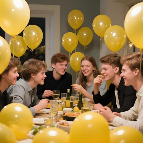 Image of Yellow Balloon 110pcs, 12 Inch Thickened Latex Party Balloons Helium Bright Color for Birthday Baby Shower Wedding Party Supplies Arch Garland Decoration