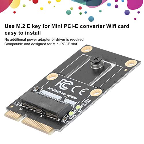 Adaptador Mini PCIe a M.2, Conversor WiFi Bluetooth con 4 Interfaces para Antena para AX200 9260 8265 8260, Interfaz M.2 E Key a Mini PCIe, No Requiere Driver miniatura 4