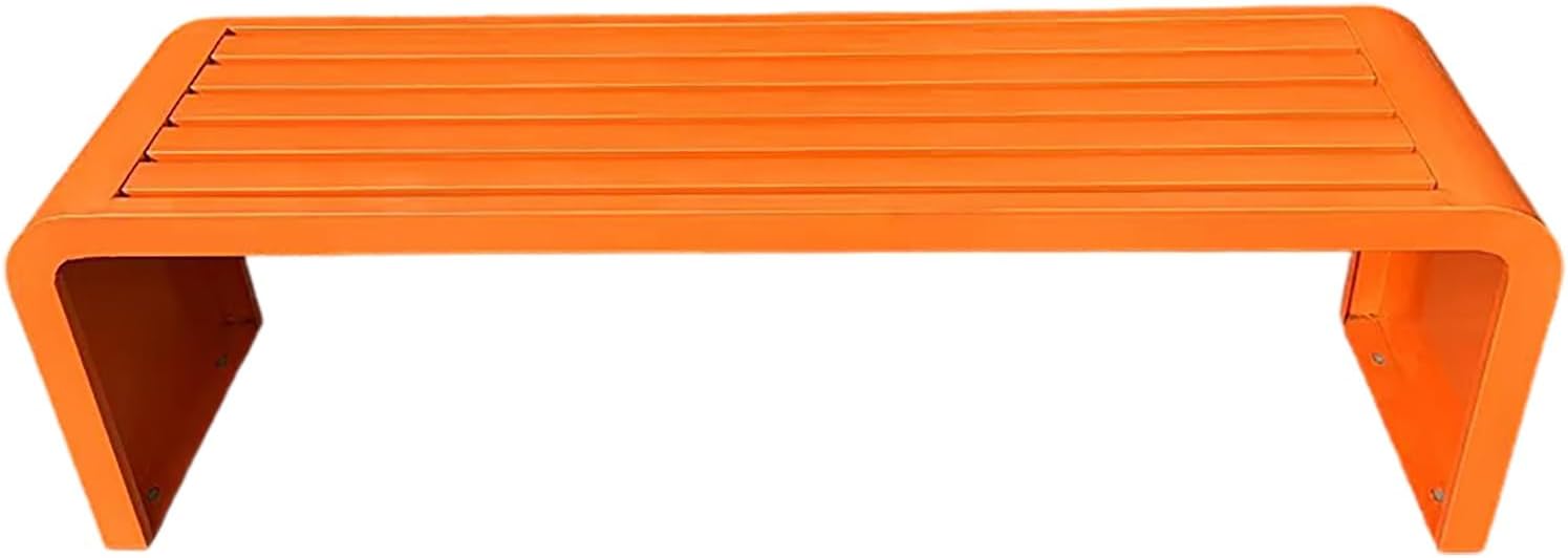NEONMAN Outdoor Patio Garden Bench, Park Benches for Outside Kitchen Corner Benches, Waterproof and Sun-Proof Strong Load-Bearing Capacity, Suitable for Parks(Orange,120cmx40x42cm)