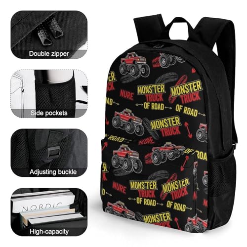 Sturdy Multipurpose Dual Shoulder Bag for Gym and Outdoor Activities, Monster Truck, Travel Hiking Daypack3