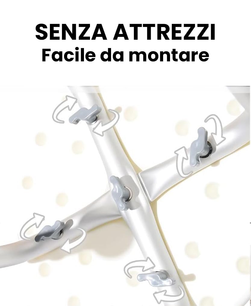 Sedia Per Doccia Anziani - 6 altezze, Sedia Doccia Disabili e Anziani - Seduta Ergonomica con Foro a U, Puntali Antiscivolo, Dimensione Seduta 33x48cm, Peso Massimo 120 kg