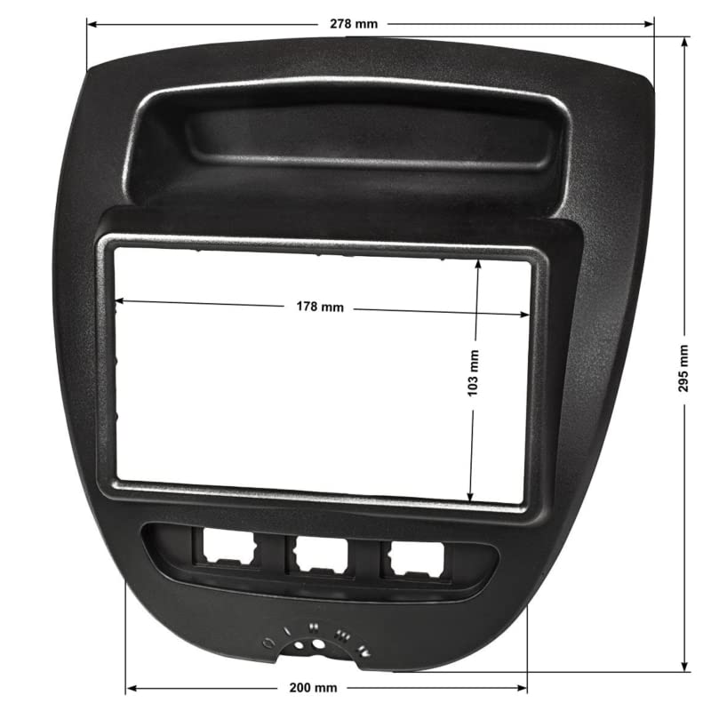 sound-way - Kit Montaje Autoradio, Marco 2 DIN Radio para Coche, Adaptador Compatible con Citroen C1, Peugeot 107, Toyota Aygo