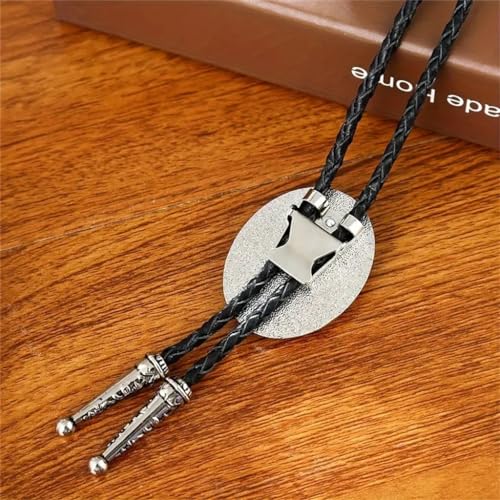 Image of Jeilwiy Bolo Tie for Men Western Cowboy Tie Necklace Gold Bolo Tie Leather Necktie Halloween Tie Accessories for Women
