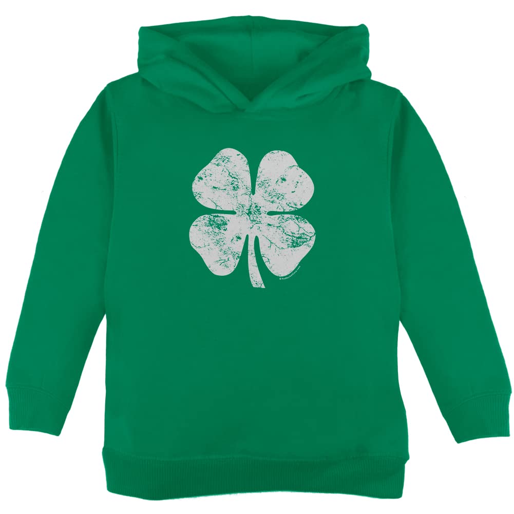 Old Glory St. Patricks Day Distressed Shamrock Toddler Hoodie Green Toddler Size 5/6