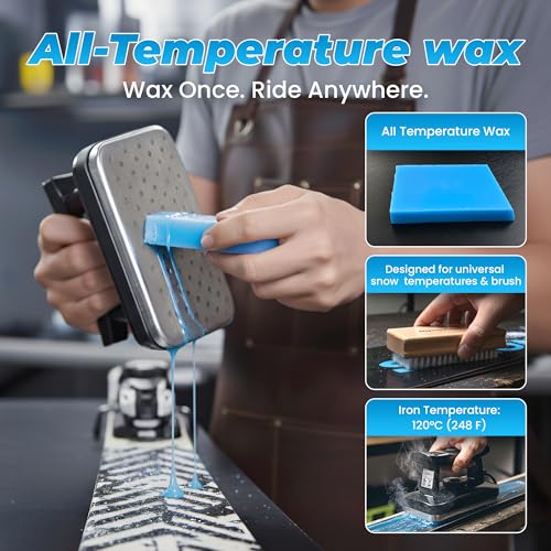Professional-Ski-Snowboard-Wax-Kit-All-in-One-Basic-Waxing-Tuning-Set-with-Adjustable-Wax-Iron-All-Temperature-Wax-Edge-Tuner-Base-Cleaner-Brush-Scraper-P-tex-Tuning-Stone-Storage-Bag Professional Ski & Snowboard Wax Kit - All-in-One Basic Waxing & Tuning Set with Adjustable Wax Iron, All Temperature Wax, Edge Tuner, Base Cleaner, Brush, Scraper, P-tex, Tuning Stone & Storage Bag - Image 4