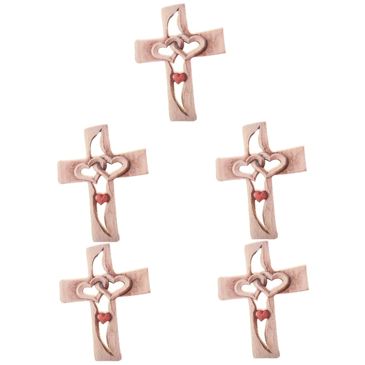 Croce In Legno Decorativa Con Base - Ornamento Religioso Per Casa, Pregare, Arredamento Vertical