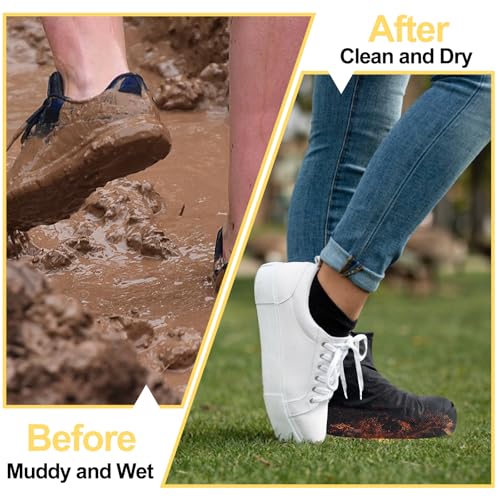 Hopton Schuhüberzieher Wasserdicht 3 Paare, Regenschutz Schuhe Wiederverwendbare, Latex Schuhüberzieher Rutschfesten, Regenüberzieher Schuhe für Outdoor-Aktivitäten, Wandern, Regen, Schnee, Feldwege