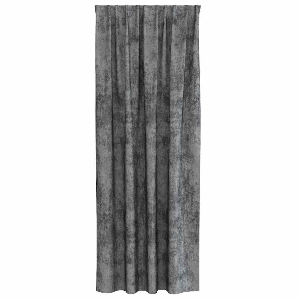 Samtvorhänge Grau 260 x 140 cm 2 Stück Verdunkelung Sichtschutz Thermo Gardine mit Ösen für Wohnzimmer Schlafzimmer Kinderzimmer und Küche modernes Design