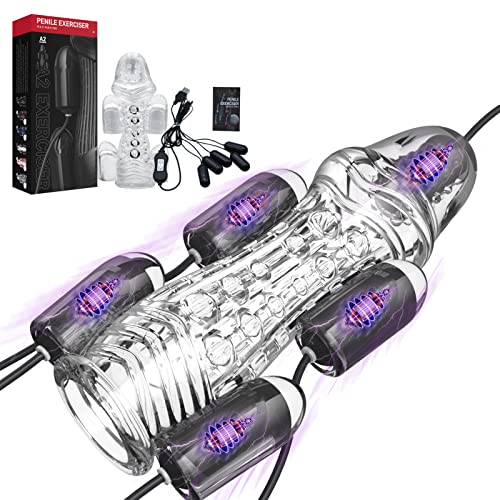 Penis Vibrator Eichel Stimulator Mann,Penis Sleeves mit 5 Vibro Egg,Elektrischer Masturbator Cup mit Vibrationsmodi,Penis Trainingsgerät Penis Stimulator Prostata Massager Sex Spielzeug für Männer