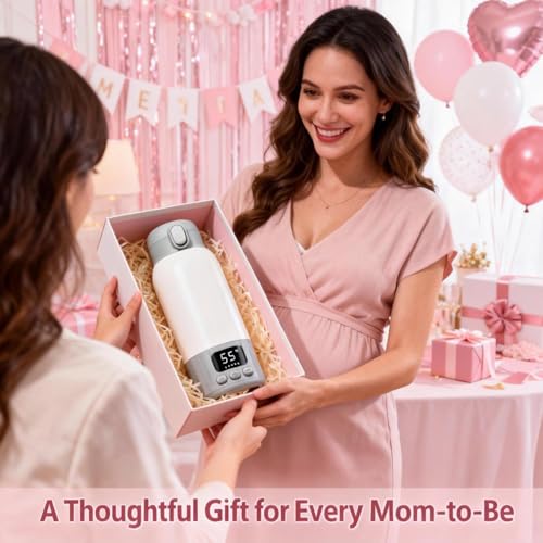 Image of 17oz Portable Bottle Warmer for Travel, Milk Warmer, Portable Water Warmer for Breastmilk & Formula, Bottle Warmer On The Go, Fast and Even Heating, Leakproof, with Adapter