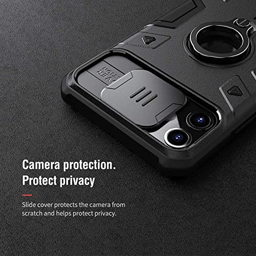 Image of Nillkin Case for Apple iPhone 14 Pro (6.1 inch Inch) Adventurer Pro Magnetic Works with Magsafe Military Rugged Camshield Camera Slider with Kickstand TPU + PC Impact Anti Shock Tough Black