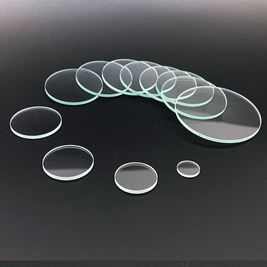 1PC Transparent Round Flat Glass Lens Dia 10mm/ 15mm /18mm/ 19mm/ 20mm /21mm /22/ 23/ 25/ 27 /28/ 30mm /32mm /34 /35 /38 /42mm For LED Flashlight Torch With Thickness 1.5mm/2mm ( Size : 21mm x1.5mm )