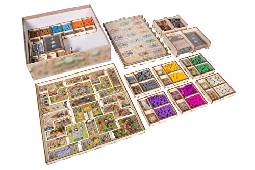The Broken Token Game Organizer Compatible with Founders of Gloomhaven - Wooden Game Organizing Box with Multiple Trays