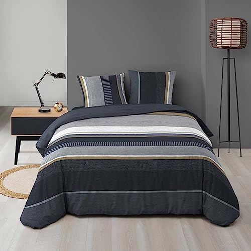 Parure Letto 3 Pezzi Douceur D'Intérieur - Copripiumino 240x220cm + 2 Federe 63x63cm In Cotone - Foto 4