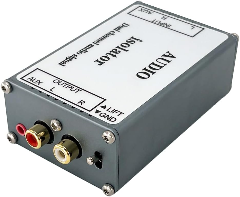 RCA Audio Ground Loop Isolator, Hum Noise Eliminator for High-Fidelity Stereo Home Theater & Car Audio Players with 3.5mm Ground Loop Noise Isolator