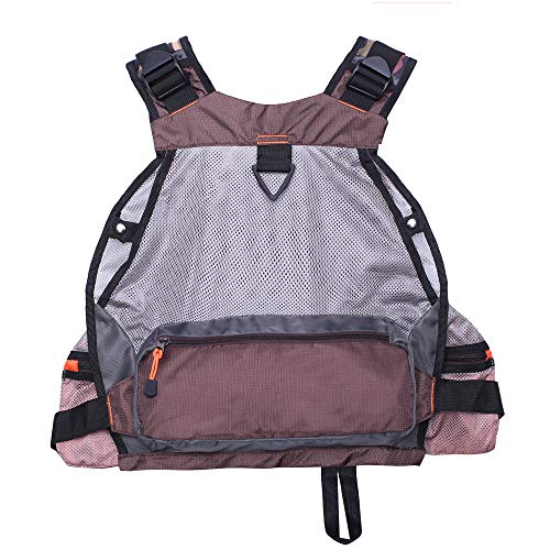 Image of Kylebooker Fly Fishing Vest Pack for Men and Women | Breathable Mesh, Multiple pockets, Adjustable Size, Lightweight, Backpack for Outdoor Trout Bass Fishing