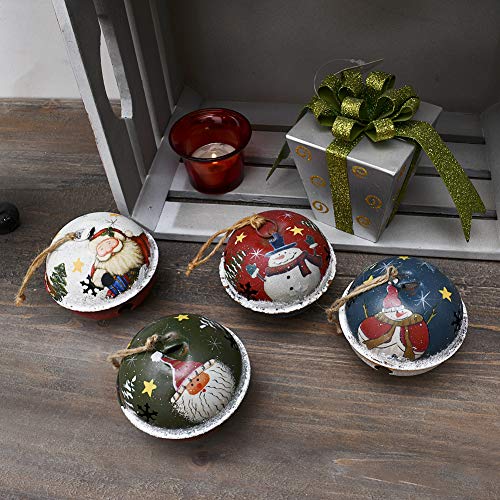 Attraction-Design-Christmas-Jingle-Bell-Hanging-Ornament-Set-of-4-3X25-Inch-Rustic-Christmas-Tree-Snowman-Decoration-Bell-Ornament-Wall-Door-Hanging-Decoration-Party-Decor-Xmas-Gifts-Jingle-Bell-B Attraction Design Christmas Jingle Bell Hanging Ornament Set of 4 3X25 Inch Rustic Christmas Tree Snowman Decoration Bell Ornament Wall Door Hanging Decoration Party Decor Xmas Gifts Jingle Bell B