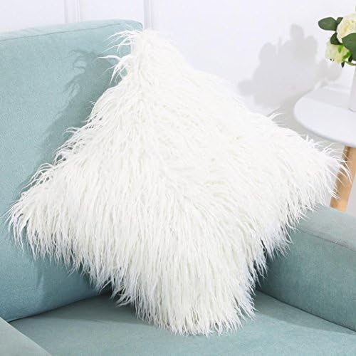 Home Decor,Woaills Square 18" x 18" Plush Fashion Throw Pillow Cases Cafe Sofa Cushion Cover With Hidden Zipper (White)
