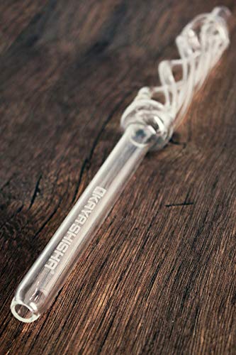 Kaya Shisha Curly Shisha Mundstück aus Glas Glasmundstück Spirale Logo Wasserpfeife Mundstück Zubehör (Clear) – Bild 5