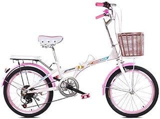 20 Inch Folding Bicycle Shifting - Men And Women Shock Absorber Bicycle - Double Disc Brake Folding Bicycle Shifting - Lady Adult Bicycle,Blue (Color : Blue)