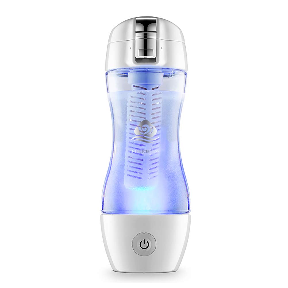 Botella de agua de hidrógeno hidrolizada portátil, taza de agua rica en hidrógeno, ionizador de tecnología Pem, generador de agua ionizada recargable USB portátil, botella de vidrio antioxi