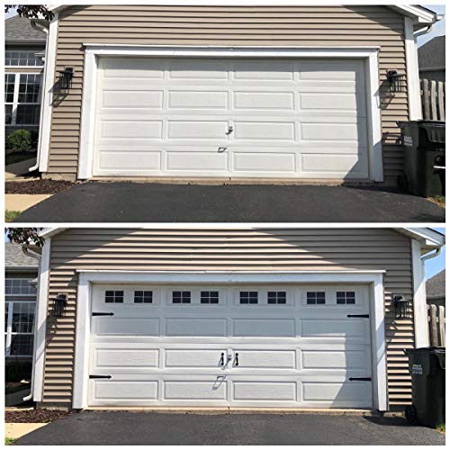 Sanfurney Magnetic Garage Door Windows Panes Faux Fake Decorative Window Decals 32 Pack for 2 car Garage Kit