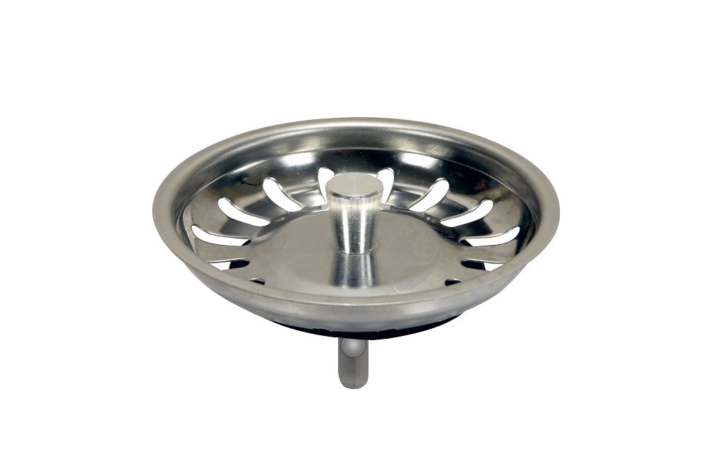 Wirquin Silver Kitchen Basin Drain Dopant Sink Waste Strainer Plug Steel 83Mm