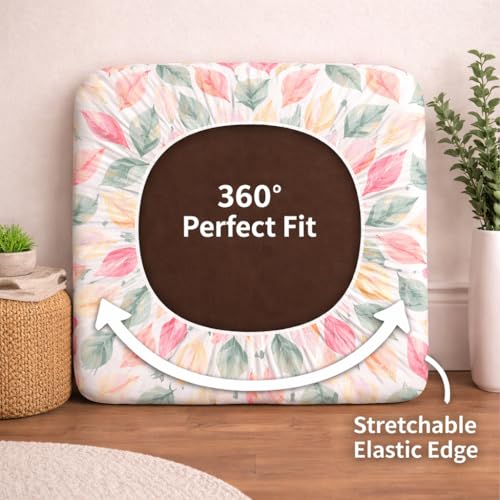 Image of STITCHNEST 'Contour Fit Series' Stretchable Printed Wooden Sofa Cover (Pack of 2) - Elastic Wooden Chair Cover | Wooden Sofa Seat Cover | Size - 20-21 x 20-21 x 3-5 in