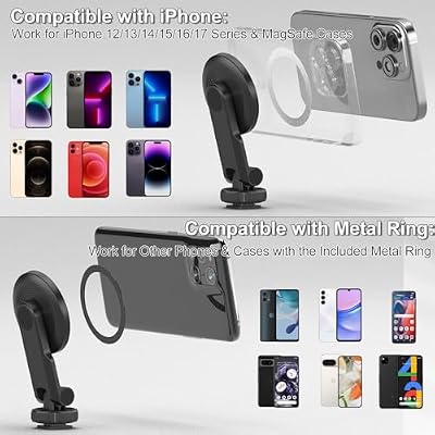 MINIFOCUS Magnetic Phone Tripod Mount for Magsafe, Hot Shoe Camera Adapter with 1/4 Threaded, Cold Shoe Phone Holder for Camera, Compatible with iPhone 17/16/15/14/13 Series