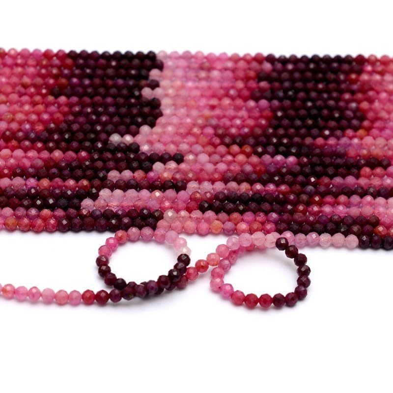 Rubis de Birmanie AAA+ perles facettées 2mm pour création de bijoux