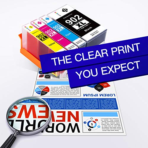 Gpc Image Compatible Ink Cartridge Replacement For Hp 902Xl 902 Ink Cartridges To Use With Officejet 6978 6968 6962 6958 6970 6950 6960 Printer Tray (Black, Cyan, Magenta, Yellow, 4 Pack) #TOP4