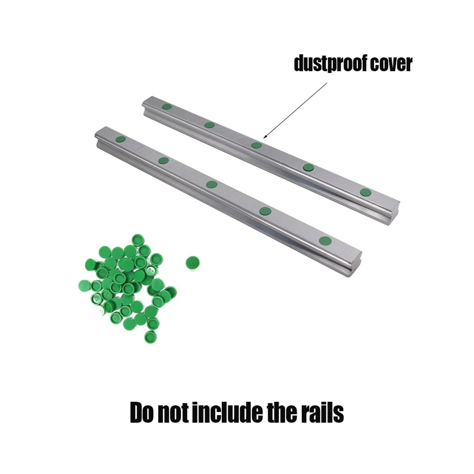 50 tapones de plástico verdes para guías lineales HGR15 HGR20 HGR25 HGR30 HGR35 piezas CNC M4 M5 M6 M8(HGR25 EGR25 EGR30)