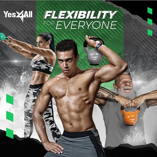 Image of Yes4All Kettlebells Rubber Base, Kettlebell Set for Women, Strength Training Kettlebells Weights (10-65 lbs)