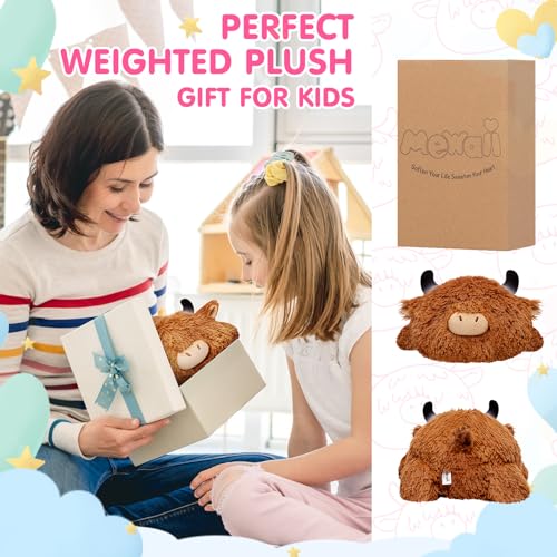 Mewaii Weighted Highland Cow Plush, Weighted Stuffed Animals 4.0 Lbs, Weighted Cow Plush for Kids, Highland Cow Stuffed Animals, Weighted Plush Toy Birthday Gifts for Women, Girls and Males (23 inch) - Thumbnail 7