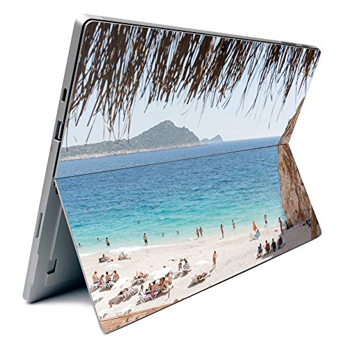 Image of MightySkins Carbon Fiber Skin for Microsoft Surface Pro 7 - Beach Vacation | Textured Carbon Fiber Finish | Easy to Apply, Remove, and Change Styles | Made in The USA