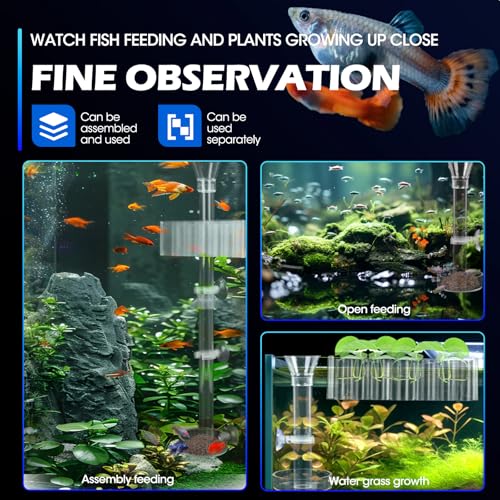 Image of 2PC 7 Holes Upgraded Aquarium Plant Holder, Aquatic Plants Cup for Tank, Fish Tank Plant Holder with Long Hook, Aquarium Feeder for Aquascape Decorations on Top of Tank (2Sets)